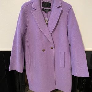 NWT J.Crew Lavender Daphne Topcoat ITL Boiled Wool